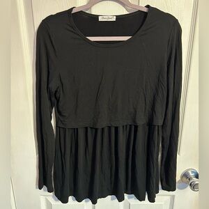Black Medium Nursing Top